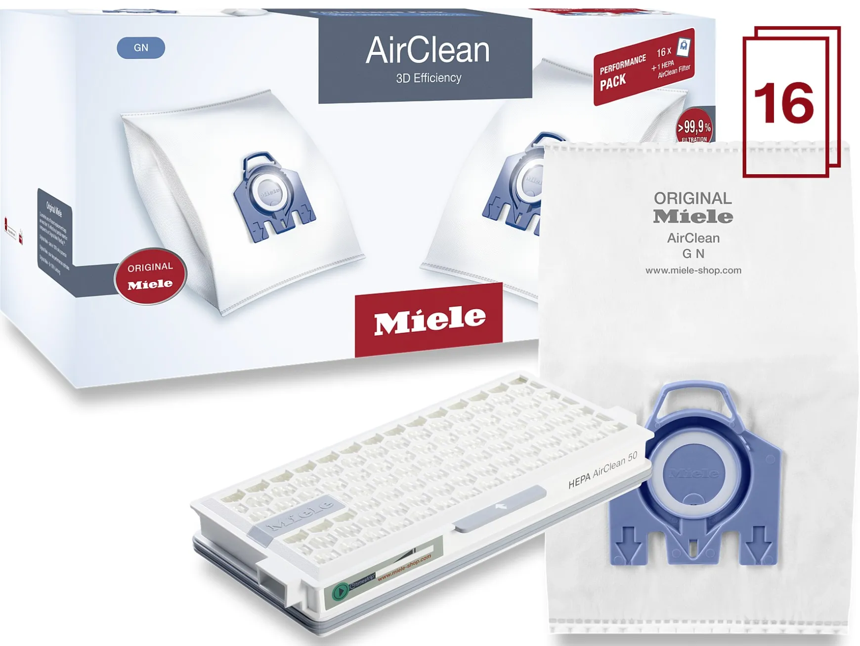 Performance Pack Airclean 3D Efficiency Gn 50<Miele Store